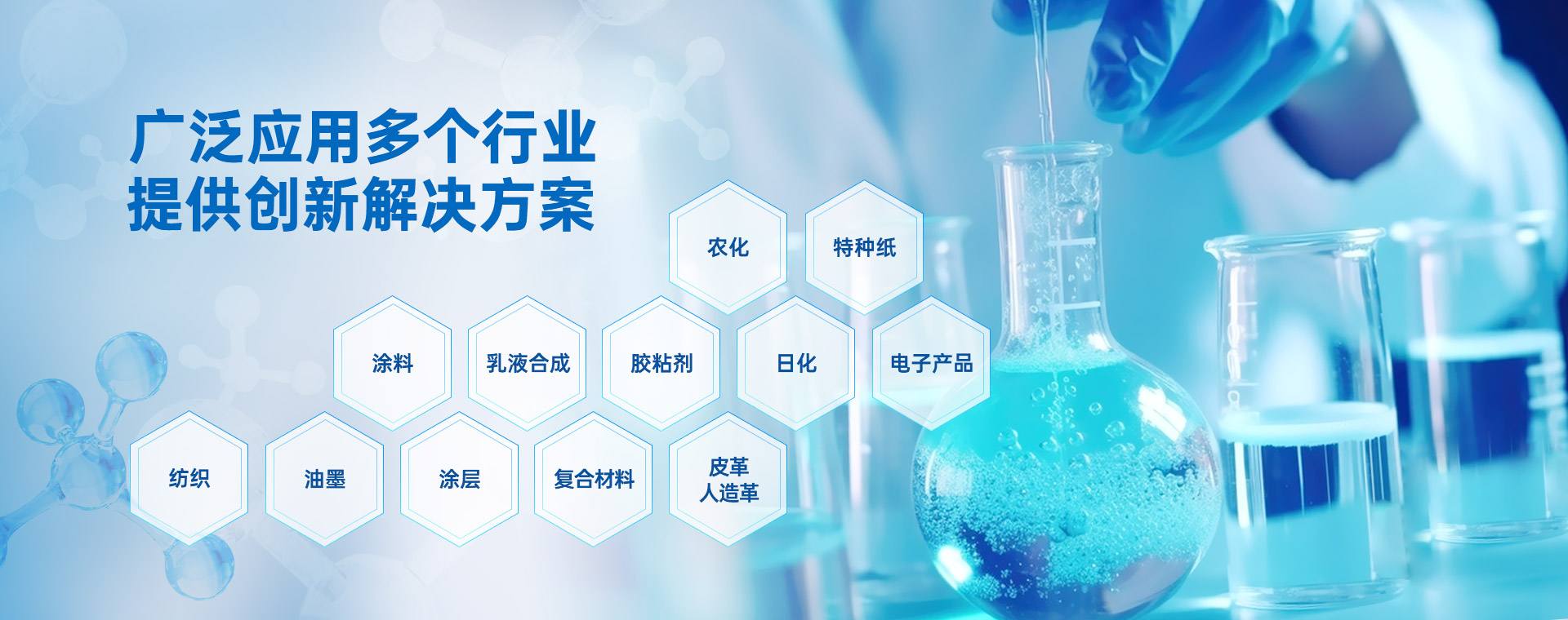 广泛应用多个行业 提供创新解决方案，乳化剂-消泡剂-润湿剂-化工助剂厂家